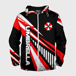 Ветровка с капюшоном мужская Красный спортивный - Umbrella, цвет: 3D-белый