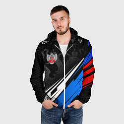 Ветровка с капюшоном мужская Федерация бокса России - триколор, цвет: 3D-белый — фото 2