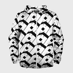 Ветровка с капюшоном мужская Три буквы: чёрные, цвет: 3D-белый