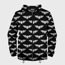 Ветровка с капюшоном мужская Империум человечества паттерн, цвет: 3D-черный