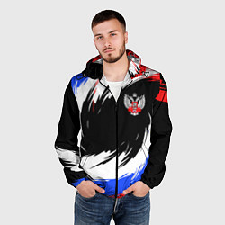 Ветровка с капюшоном мужская Федерация бокса РФ - краска, цвет: 3D-черный — фото 2