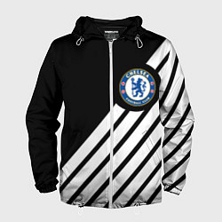 Ветровка с капюшоном мужская Chelsea geometry sport, цвет: 3D-белый
