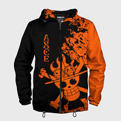 Ветровка с капюшоном мужская One Piece - Ace, цвет: 3D-черный