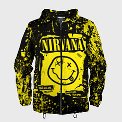 Ветровка с капюшоном мужская Nirvana smile 1987, цвет: 3D-черный