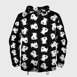 Ветровка с капюшоном мужская Annoying dog pattern - Undertale, цвет: 3D-черный