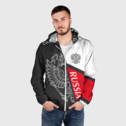 Ветровка с капюшоном мужская Герб России, цвет: 3D-белый — фото 2