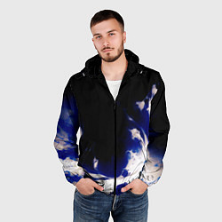 Ветровка с капюшоном мужская Синее пламя, цвет: 3D-черный — фото 2