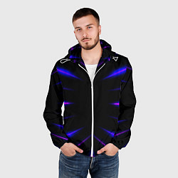 Ветровка с капюшоном мужская Color black neon neon, цвет: 3D-белый — фото 2