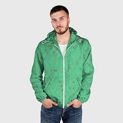 Ветровка с капюшоном мужская Color green brown, цвет: 3D-белый — фото 2