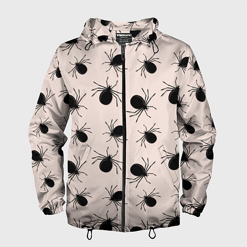 Мужская ветровка Паттерн с черными жуками / 3D-Черный – фото 1