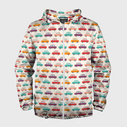 Мужская ветровка Цветные машинки паттерн