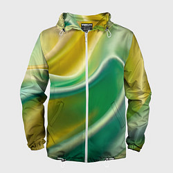 Мужская ветровка Шелк зеленый с желтым