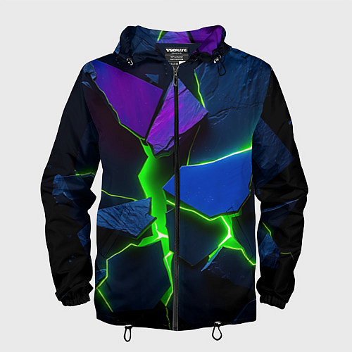 Мужская ветровка Neon tile / 3D-Черный – фото 1