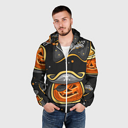 Ветровка с капюшоном мужская Пиратский хэллоуин, цвет: 3D-белый — фото 2