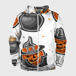 Ветровка с капюшоном мужская Candy halloween, цвет: 3D-белый