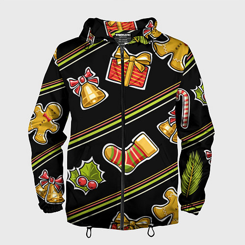 Мужская ветровка Рождественский дух / 3D-Черный – фото 1
