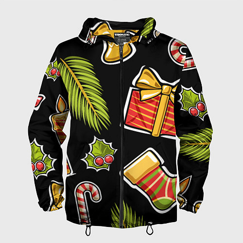 Мужская ветровка Рождественский вайб / 3D-Черный – фото 1