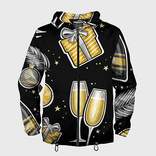 Мужская ветровка Новогодний вайб / 3D-Черный – фото 1