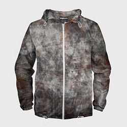 Ветровка с капюшоном мужская Абстракция - gray stone, цвет: 3D-белый
