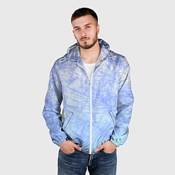 Ветровка с капюшоном мужская В инее, цвет: 3D-белый — фото 2