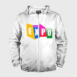 Ветровка с капюшоном мужская Expo Выстовка, цвет: 3D-белый