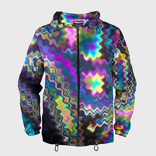 Мужская ветровка Абстракция переливы / 3D-Черный – фото 1