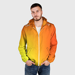 Ветровка с капюшоном мужская Color orange red, цвет: 3D-белый — фото 2