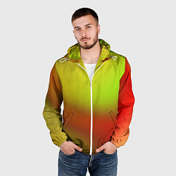 Ветровка с капюшоном мужская Color multicolored gradient, цвет: 3D-белый — фото 2