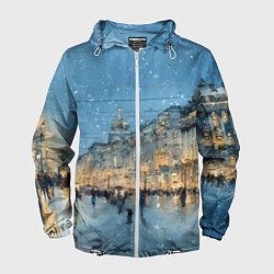 Мужская ветровка Снежный вечер Санкт-Петербурга
