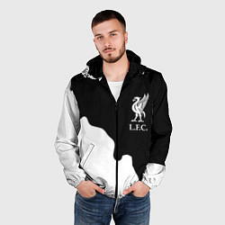 Ветровка с капюшоном мужская Ливерпуль краски разводы, цвет: 3D-черный — фото 2