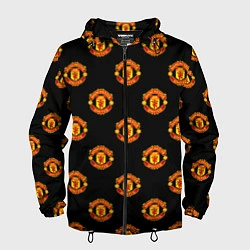 Ветровка с капюшоном мужская Manchester United Pattern, цвет: 3D-черный