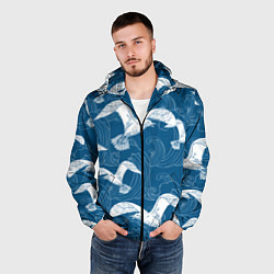 Ветровка с капюшоном мужская Чайки, цвет: 3D-черный — фото 2