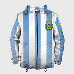 Ветровка с капюшоном мужская Сборная Аргентины: ЧМ-2018, цвет: 3D-черный