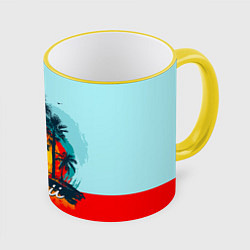 Кружка 3D HAWAII 6, цвет: 3D-желтый кант