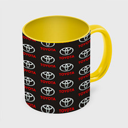 Кружка 3D Toyota, цвет: 3D-белый + желтый