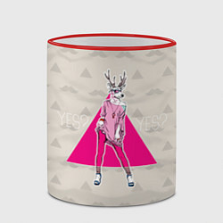 Кружка 3D Deer girl: yes yes?, цвет: 3D-красный кант — фото 2
