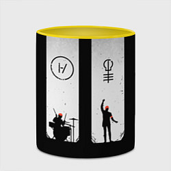 Кружка 3D Twenty One Pilots: Lines, цвет: 3D-белый + желтый — фото 2