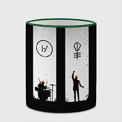 Кружка 3D Twenty One Pilots: Lines, цвет: 3D-зеленый кант — фото 2