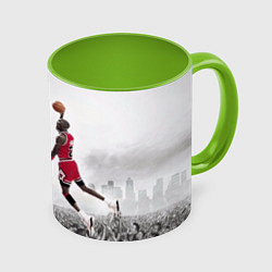 Кружка 3D Michael Jordan NBA, цвет: 3D-белый + светло-зеленый