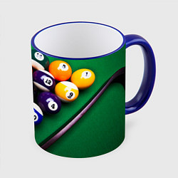 Кружка 3D Бильярд, цвет: 3D-синий кант