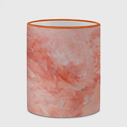 Кружка 3D Розовый мрамор - Венец, цвет: 3D-оранжевый кант — фото 2