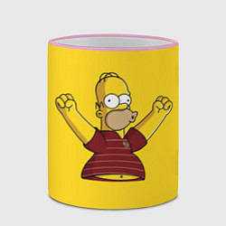 Кружка 3D Гомер-болельщик, цвет: 3D-розовый кант — фото 2