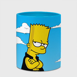 Кружка 3D Задумчивый Барт, цвет: 3D-белый + небесно-голубой — фото 2