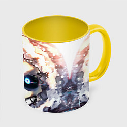 Кружка 3D Sans and snow, цвет: 3D-белый + желтый