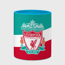Кружка 3D Liverpool: You'll never walk alone, цвет: 3D-белый + небесно-голубой — фото 2
