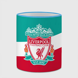 Кружка 3D Liverpool: You'll never walk alone, цвет: 3D-небесно-голубой кант — фото 2