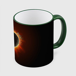 Кружка 3D Солнечное затмение, цвет: 3D-зеленый кант