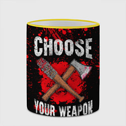 Кружка 3D Choose Your Weapon, цвет: 3D-желтый кант — фото 2