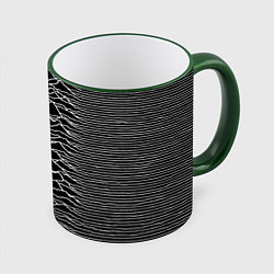 Кружка 3D Joy Division: Unknown Pleasures, цвет: 3D-зеленый кант