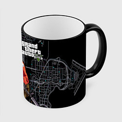 Кружка 3D GTA V: Map, цвет: 3D-черный кант